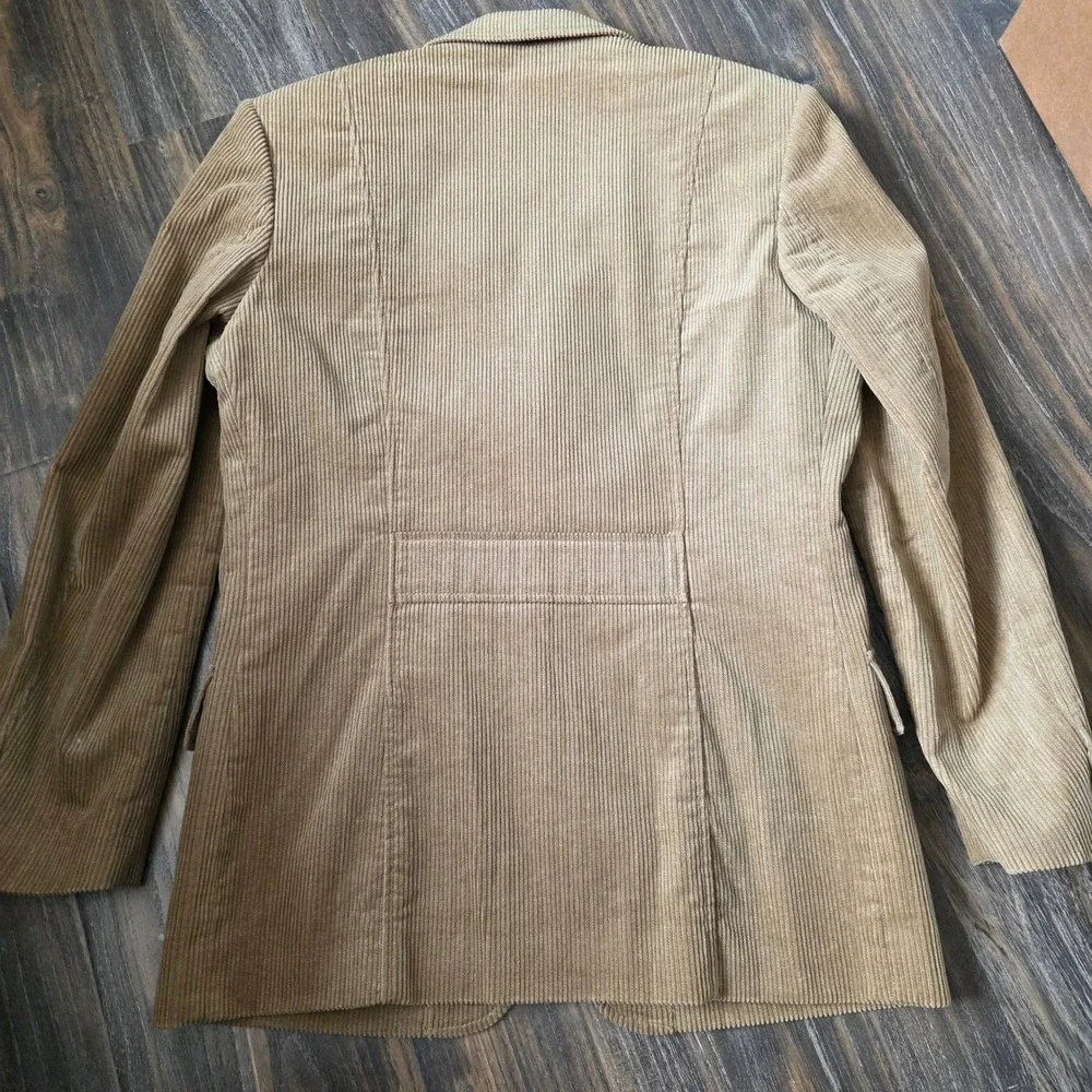 Claiborne Mens Tan Corduroy Sport Coat Blazer 40R Single‎ Breasted